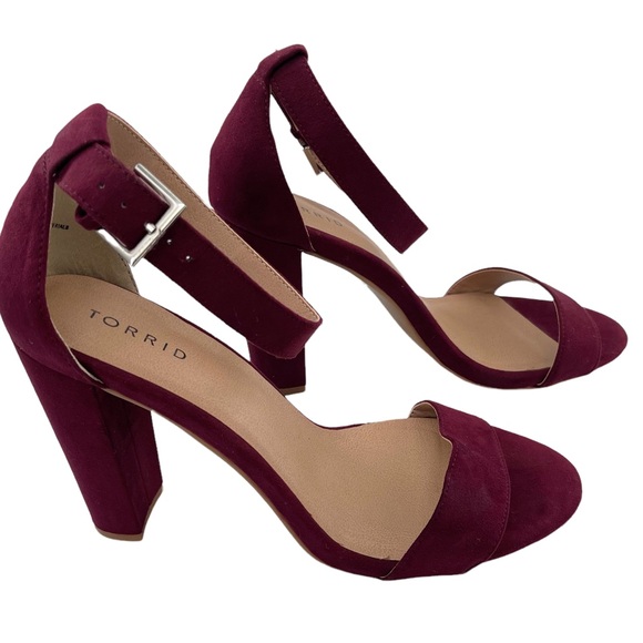 Torrid Ankle Strap Heel Sandal Wine Size 10W - Picture 5 of 12